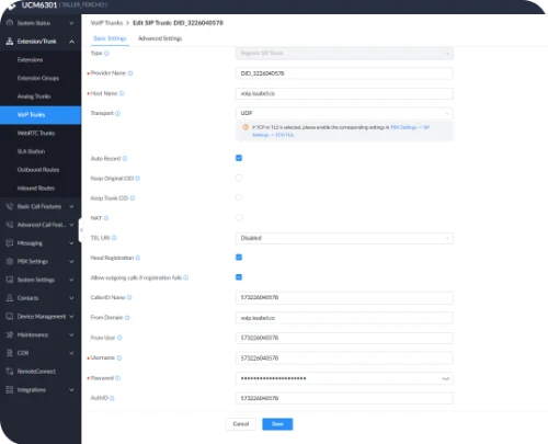 Guía De Configuración Troncal Sip En Grandstream