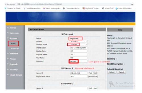 Configuracion Video Portero Akuvox 2 Registro