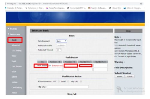 Configuracion Video Portero Akuvox 4 Listado Extensiones Que Quiere Que Timbren Cuando Se Llama Desde La Puerta.